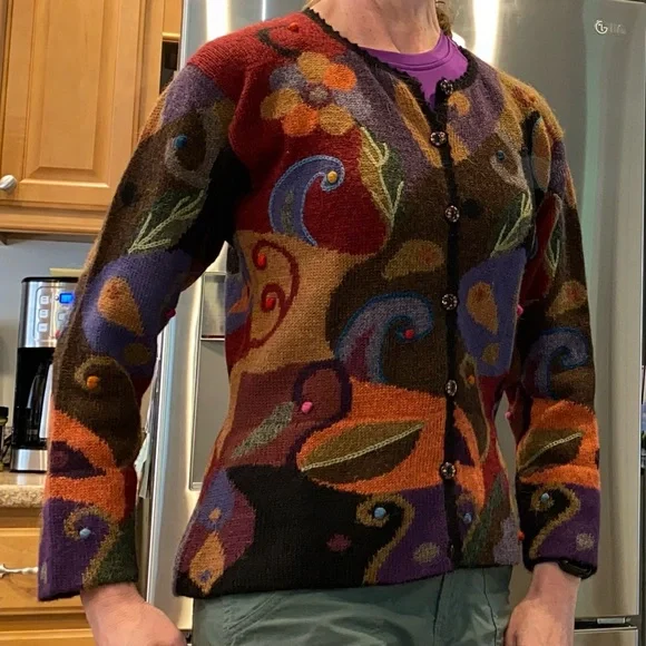 Factoria Perez Alpaca Wool Sweater No Size Tag-Possibly Medium? See Measurements - Picture 3 of 14